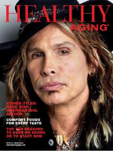 Healthy Aging Magazine Winter issue cover. Steven Tyler